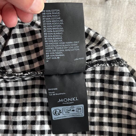 Monki Black and White Gingham Dress | Size Medium - Picture 10 of 10